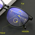 Большие очки для чтения с прогрессивной мультифокальной оправой для мужчин и женщин с защитой от сисветильник света пресбиопические очки от + 1,0 до + 4,0