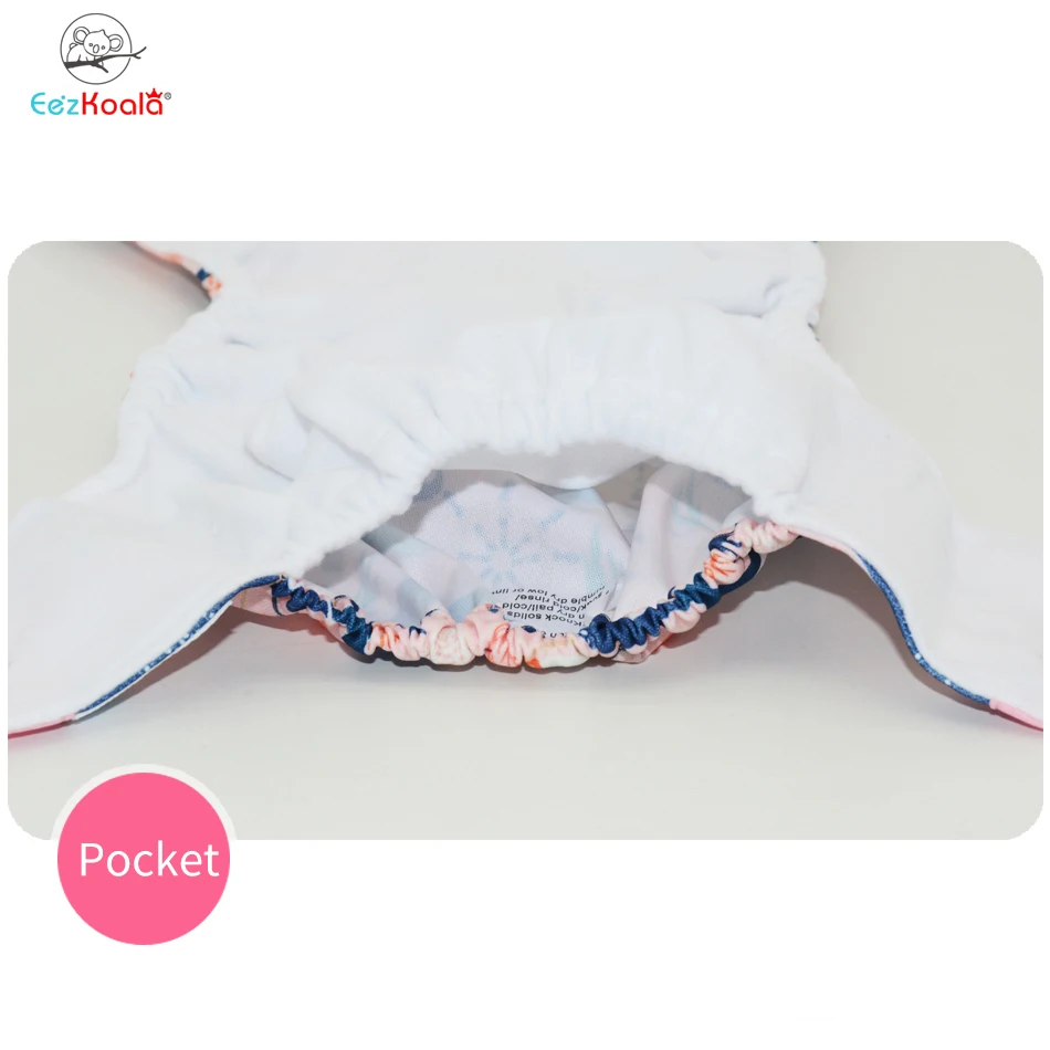 EezKoala-pa&ntilde;al de tela de bolsillo para beb&eacute;, cubierta de pa&ntilde;ales lavable de secado r&aacute;pido, ecol&oacute;gico, reutilizable, env&iacute;o gratuito, 4 Uds.-4