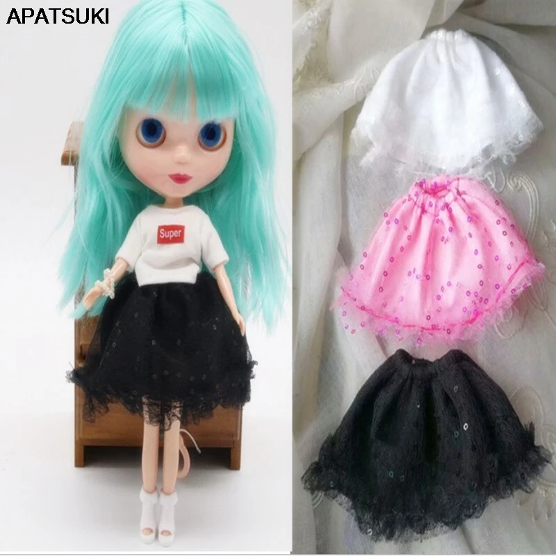 Модная Одежда для кукол Blythe наряды белая футболка черная юбка Blyth Licca одежда 1/6