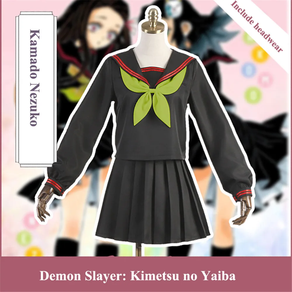 Демон убийца: Kimetsu No Yaiba Makomo Nezuko Kamado школьная форма косплей костюм платье в наличии