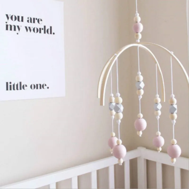 Деревянные бусины колокольчик с колокольчиком украшение для детской комнаты