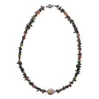 folisaunique natural tourmaline baroque pearl necklace power energy healing stone delicate for women girls gift 18 inch