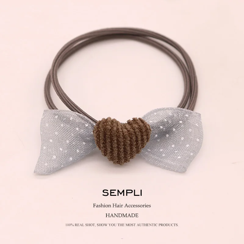 Эластичные резинки для волос Sempli высокоэластичные с сердечками женщин детей