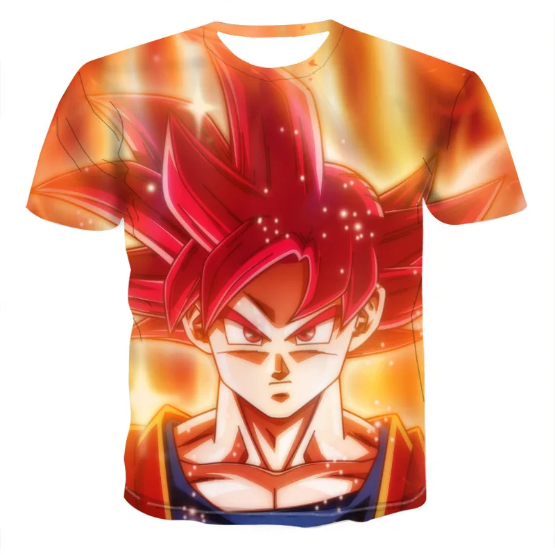 Новая 3D футболка Dragon Ball Z Goku с коротким рукавом и круглым вырезом летняя Saiyan Vegeta