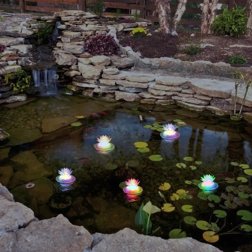 

Outdoor Solar Floating Pond Lights Swimming Pool Floating Lamp Waterproof Floating Lotus Light