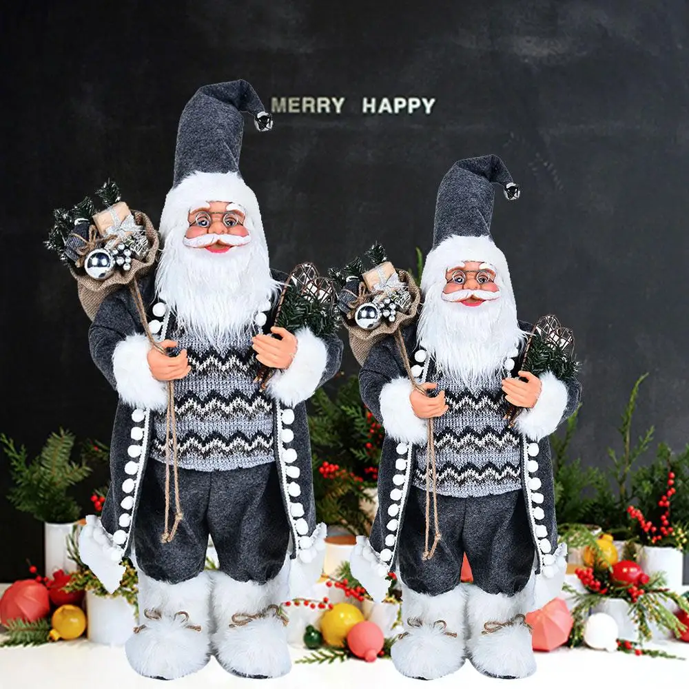 

Beautiful Christmas Ornaments Santa Claus Doll 30cm Creative Christmas Doll Xmas Indoor Cloth Home Decor Festive Supplies Party