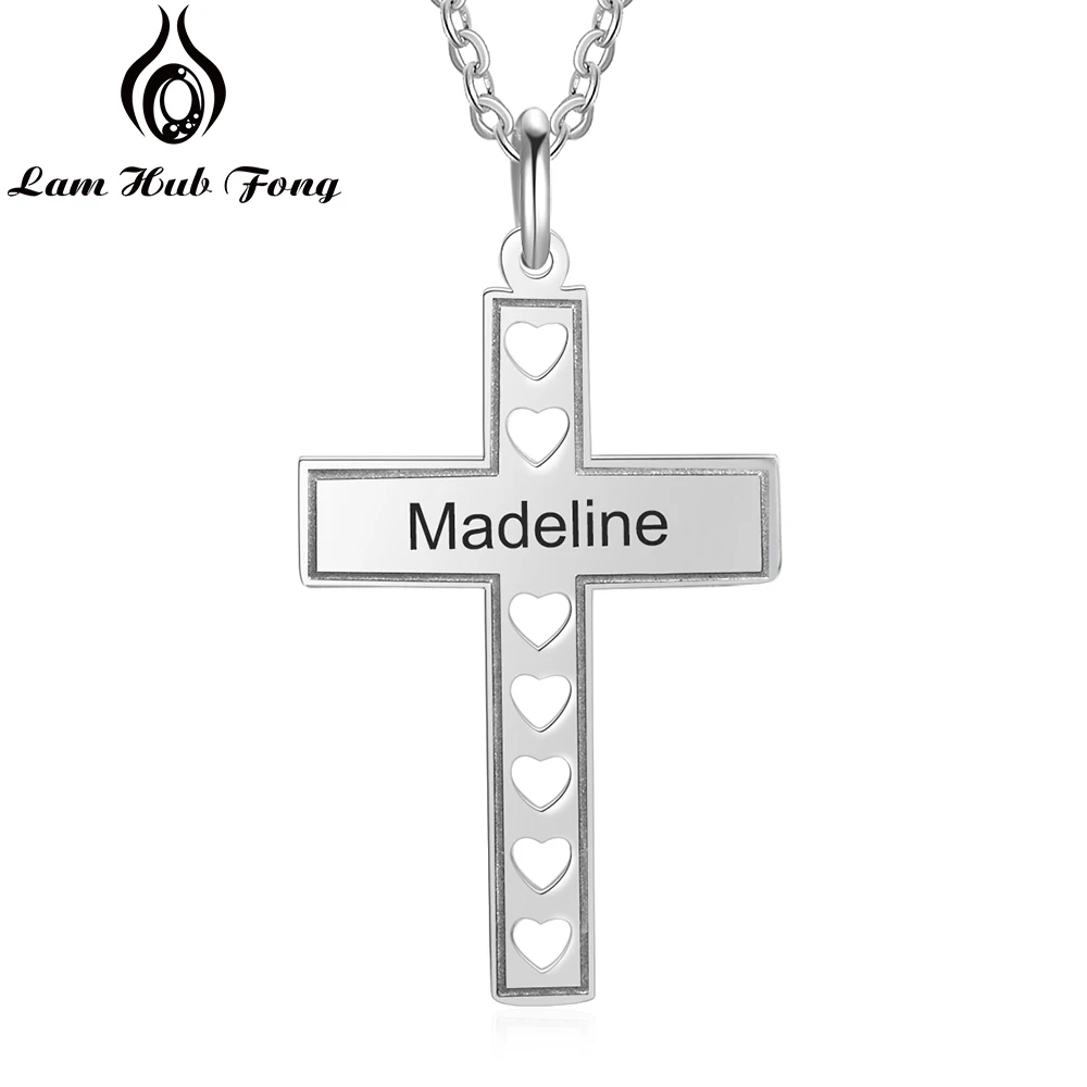 Персонализированные крест ожерелье на заказ выгравированное имя с подвеской в