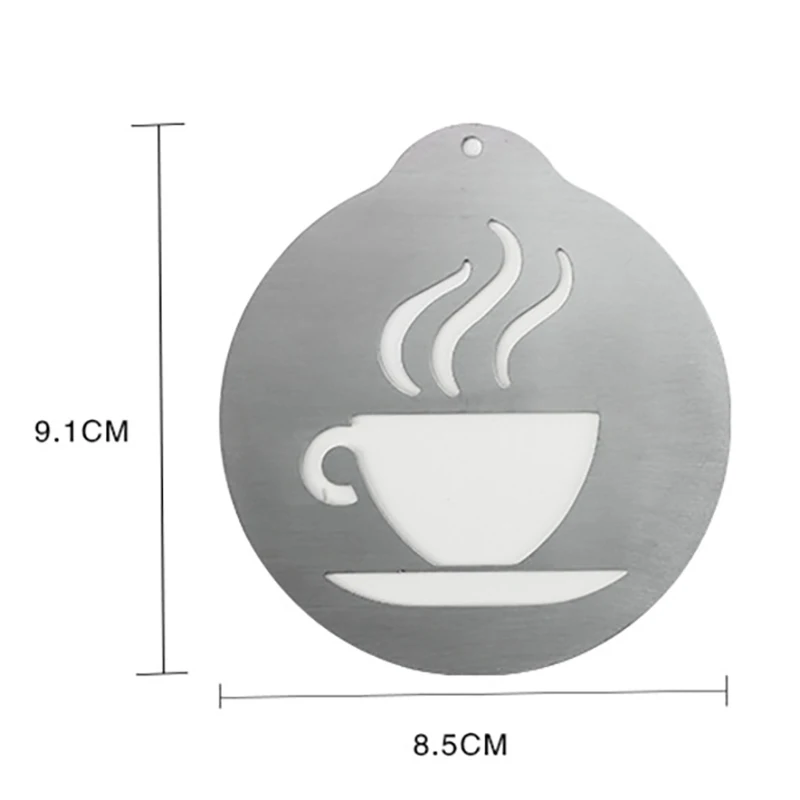 

5 Pcs Stainless Steel Coffee Garland Chips Coffee Garland Mould Coffee Shop DIY Mold Decorating Tool creative kitchenware