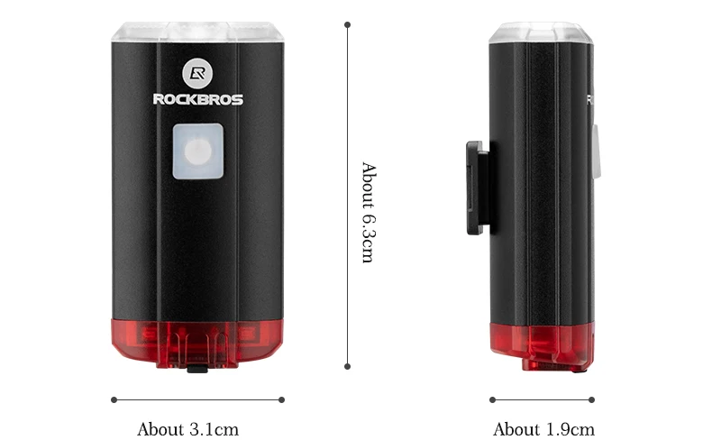 ROCKBROS New 100 Lumen Bicycle Helmet Light USB Rechargeable Flashlight Bike Front Rear Light Handlebar Helmet Top Two-way Light