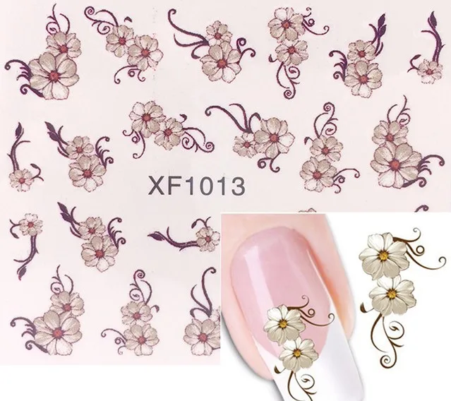 Наклейки для ногтей Modelones 3 листов наклейки на ногти с цветами и бабочками нейл
