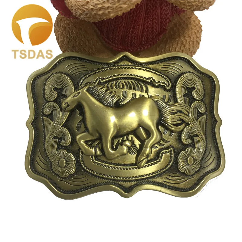 Solid Brass Horse Vintage Belt Buckle For 4.0cm Wide Cool Buckles Classic Men Women Jeans accessories|belt buckle|vintage brass belt bucklesbuckles