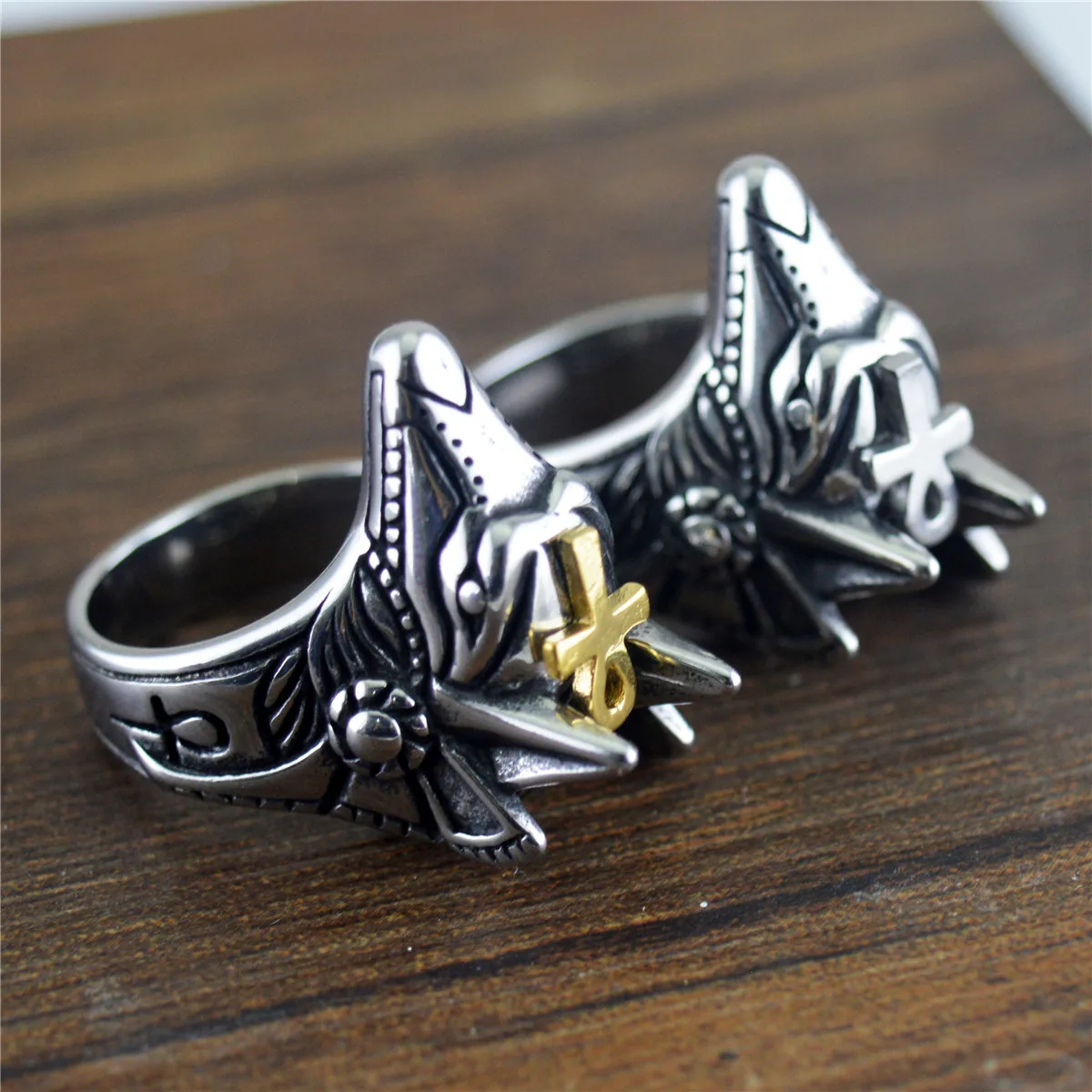 Мужское кольцо из нержавеющей стали 316 Винтажное анубис Бог древней египетской