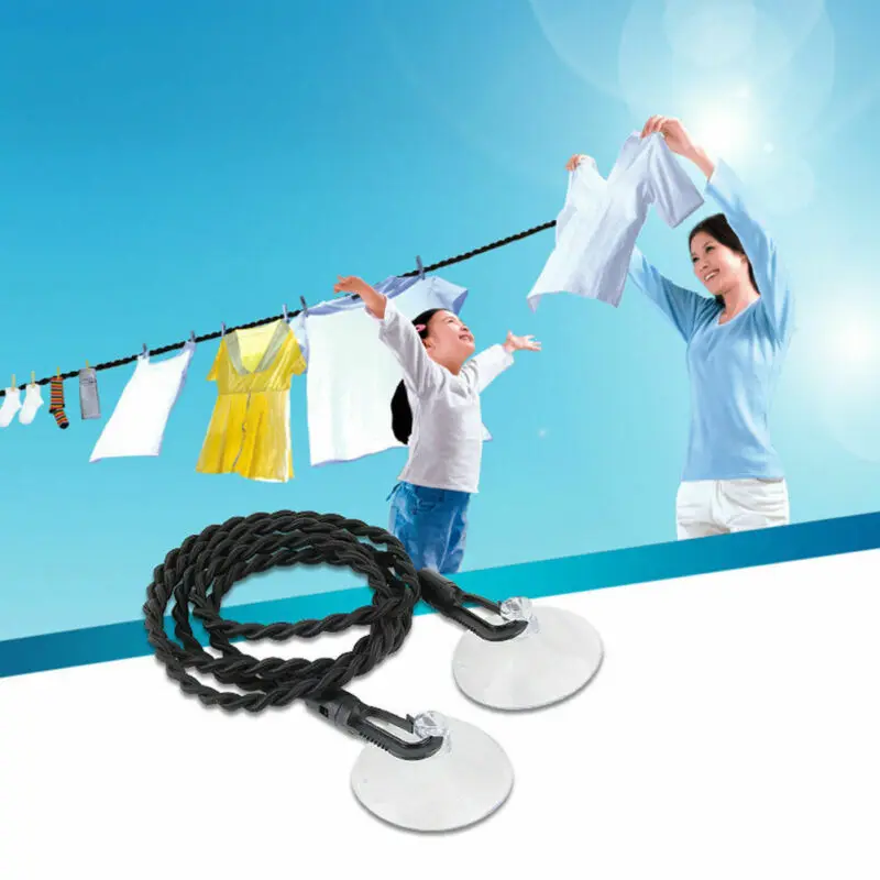 2.4M Newest Personality Creative Black Clotheslines Portable Travel Camping Clothesline Washing Clothes Line Rope Hanger | Дом и сад