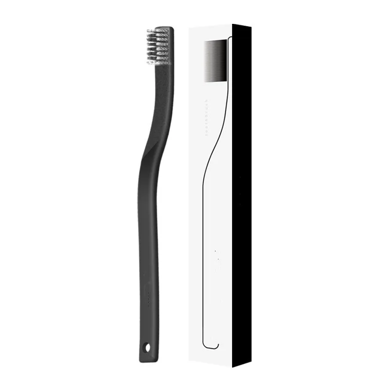 black Новая спиральная щетка Bamboo Charcoal зубная щетка для взрослых черная и белая картонная зубная щетка для взрослых Мягкая зубная щетка для волос - Цвет: black