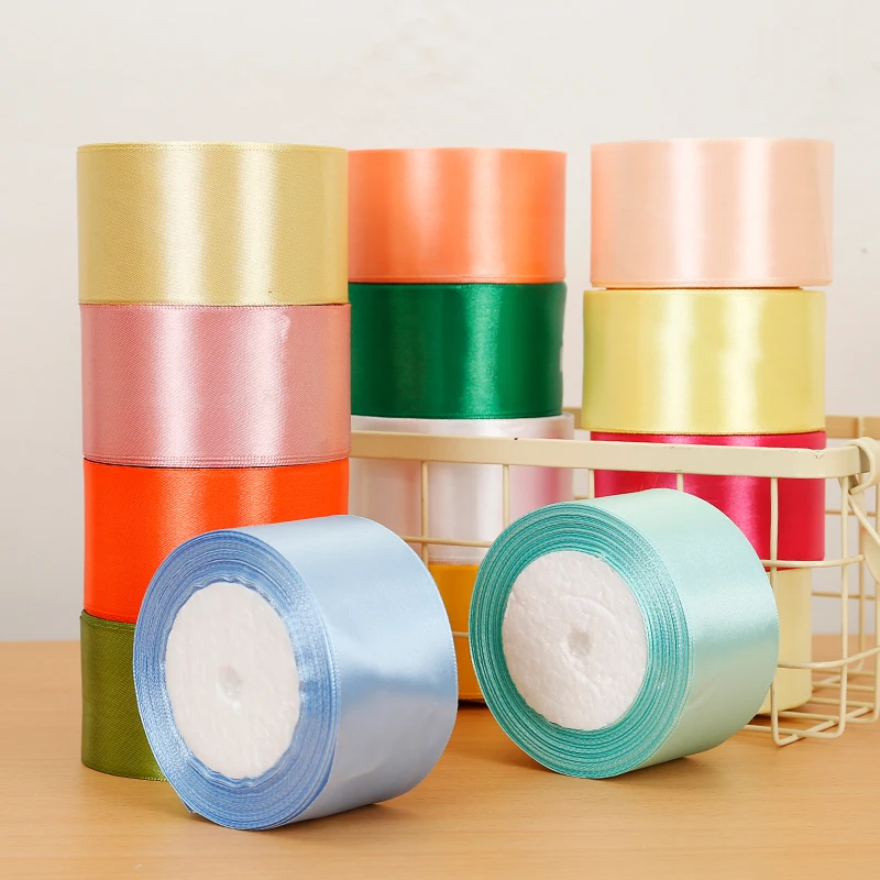 22 метра/ролл 2 дюйма=5 см шелковые атласные ленты DIY искусственные розы цветы свадебные дни рождения партия конфет подарочная коробка обертка.