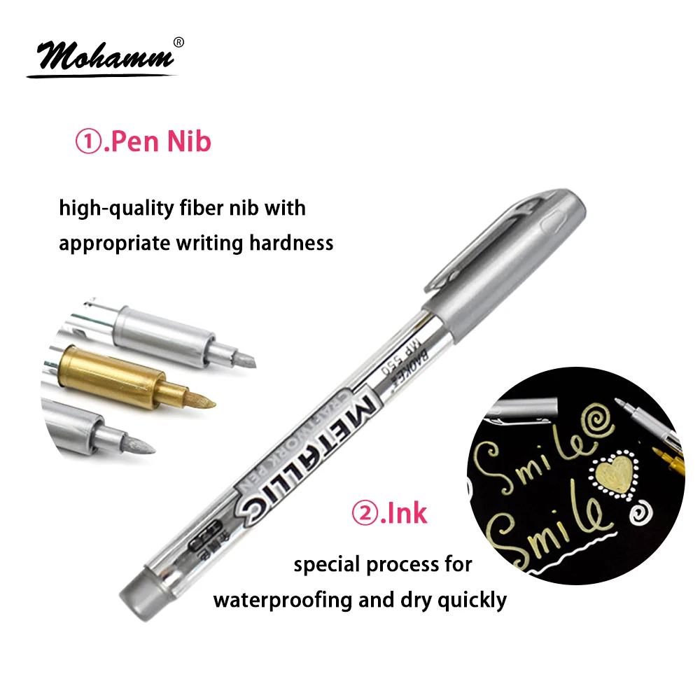 

Gold Silver Art Metallic Color Diy Album Scrapbooking Marker Pen Stationery Papelaria School Stationery Supplies