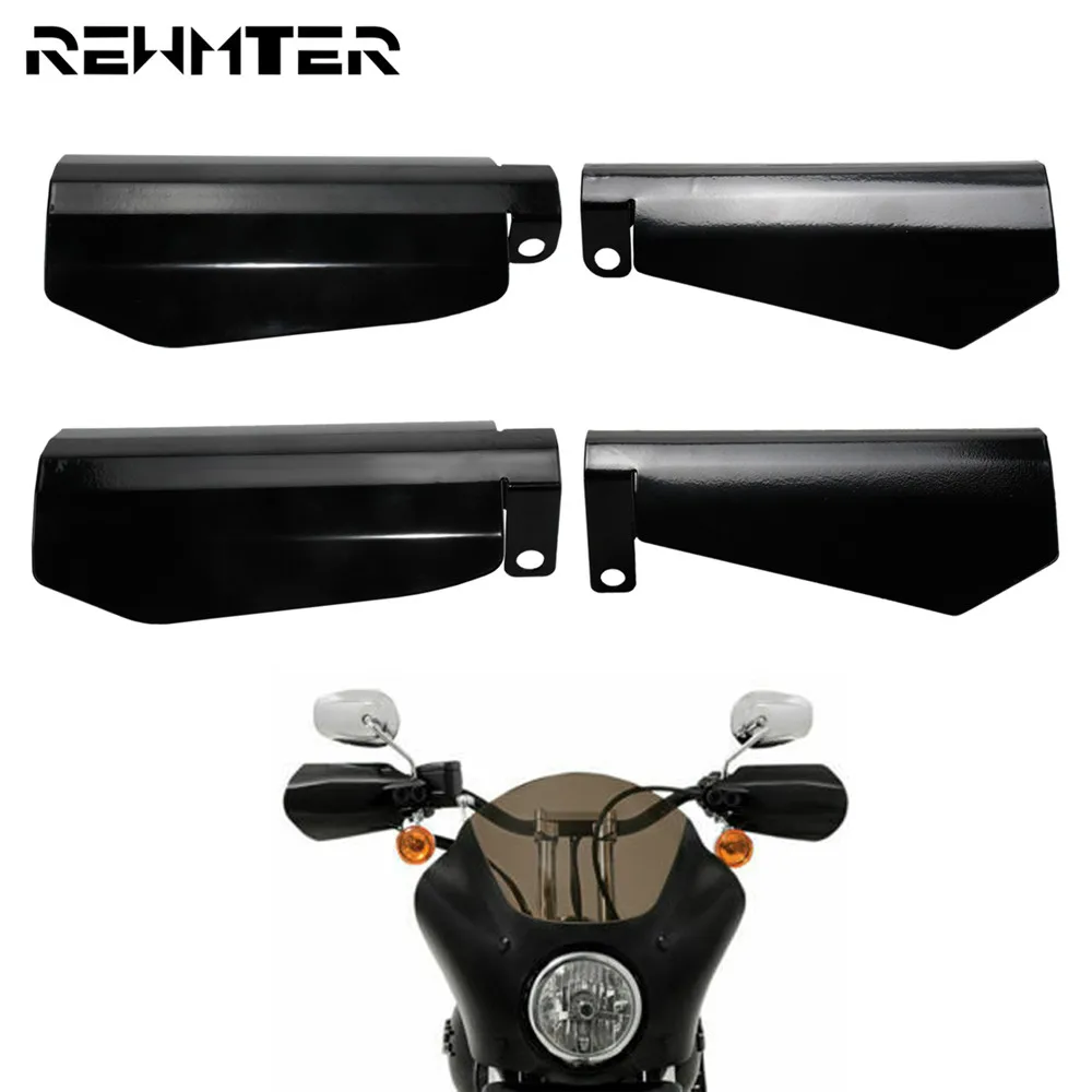 

Motorcycle Stainless Steel Glossy Black Shade Hand Guard 2PCS Handguards Falling Protection For Harley Sportster XL Dyna Baggers