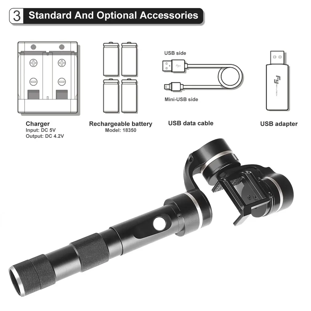 G4 QD Быстрый демонтаж 3-осевой ручной устойчивый Gimbal для Feiyu Tech для GoPro Hero4/3+/3 похожих размеров экшн-камер