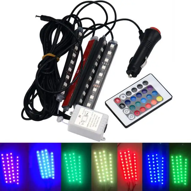 Светодиодная лента RGB для автомобиля 1 шт. цветная светодиодная стайлинга