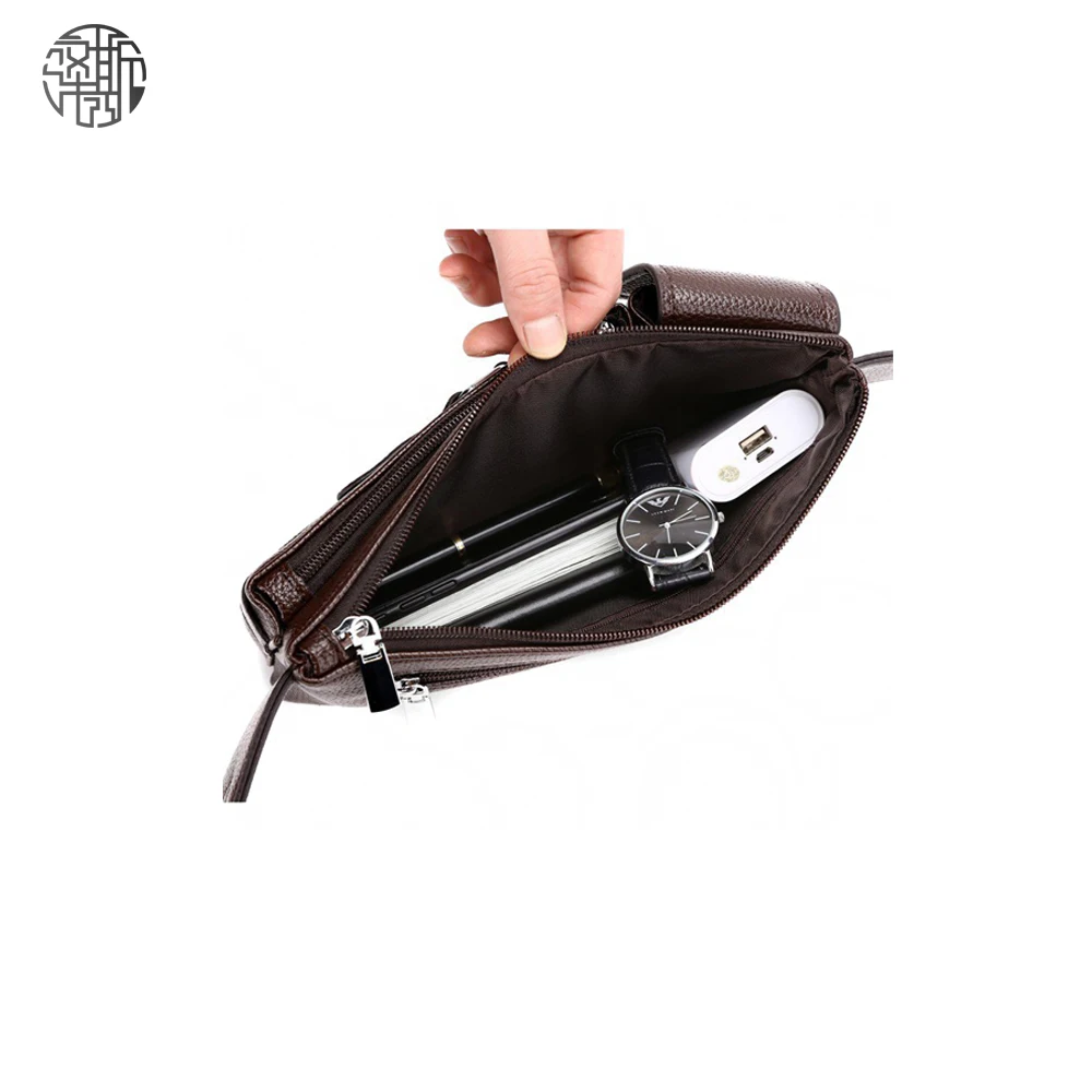

Zenos Customize Business Man MuItifunction Waist Bags For Men Chest Bag Litchi Pattern Elegant Male Bags