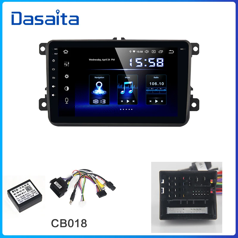 CB018 Dasaita " автомобиль 1 Din Android 9,0 для VW Tiguan Golf Polo Passat Jetta радио gps автомобильная навигация аудио 1080 P видео HMDI - Цвет: CB018