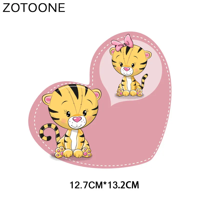 ZOTOONE патчи с утюгом для пары тигров теплопередача одежды DIY буквы цветок патч