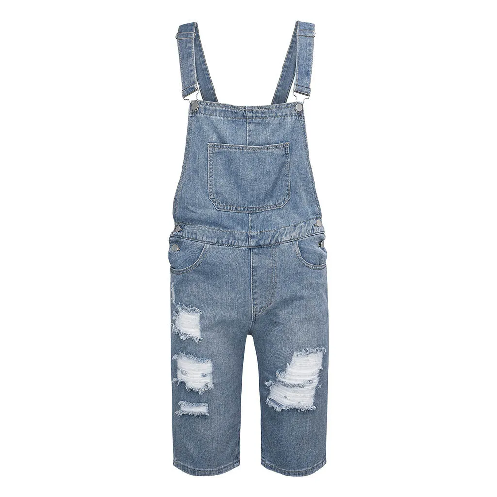 JAYCOSIN модные мужские джинсовые комбинезоны с дырками и карманами потертостями