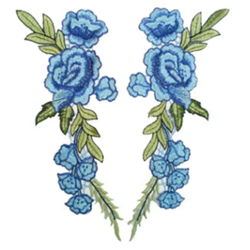 2 шт./компл. вышивки розы значок кружева ткань аппликация сделай сам аксессуары