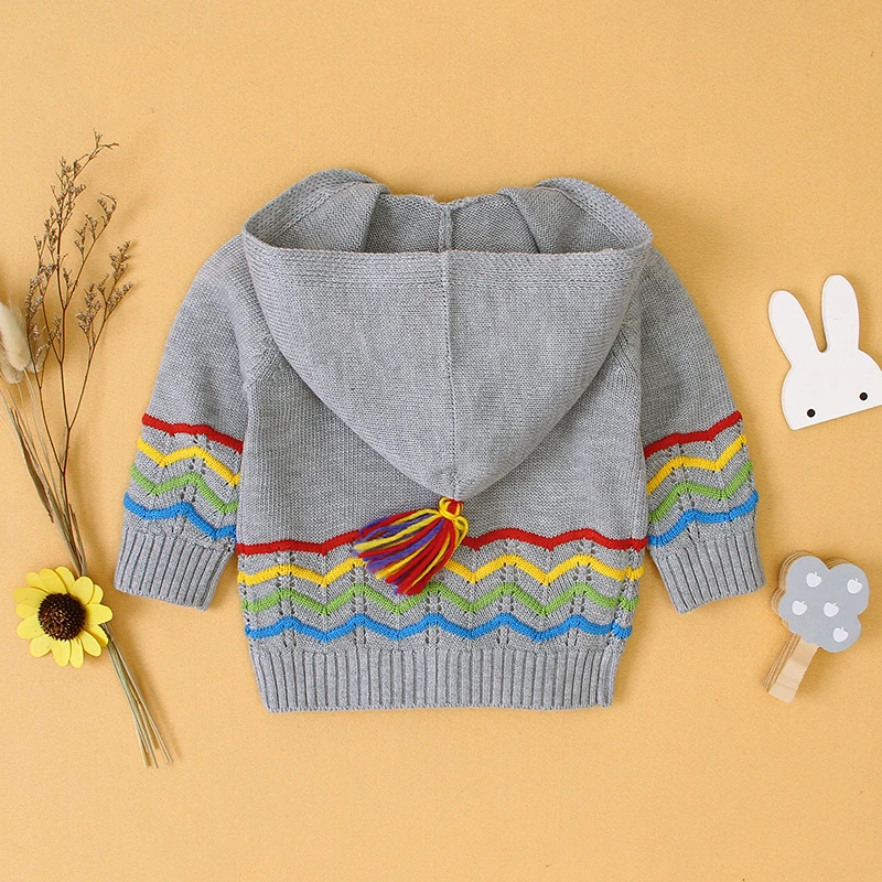 

0-24M Newborn Kid Baby Boy Girl Cloths Autumn Winter Warm Knitted Cardigan Sweater Cute Sweet Infant Clothing Knitwear Outfit
