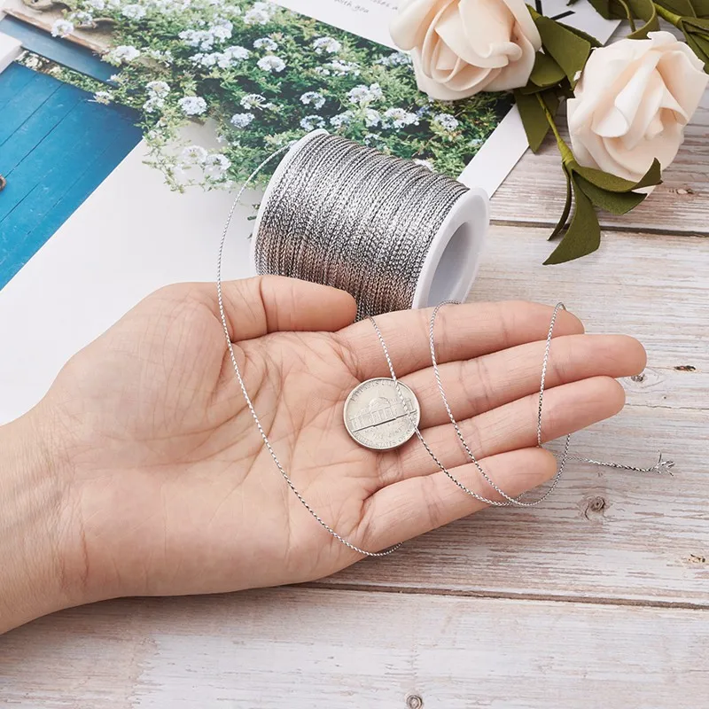 

100m/roll 1mm Braided Thread Cords Ribbon for DIY Jewelry Findings Necklaces Bracelet Making Gift Packing Decoration String Rope