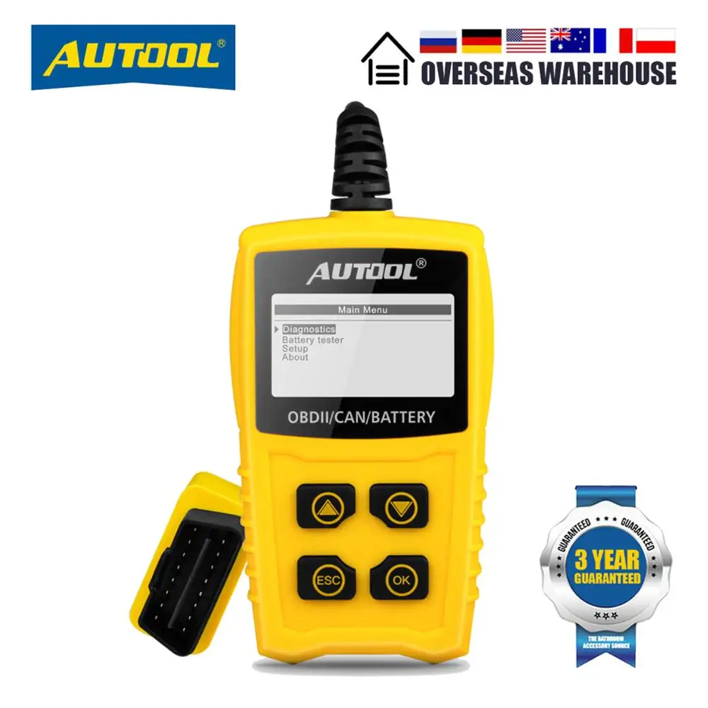 AUTOOL CS330 OBD считыватель кодов Сканер OBDII диагностический инструмент 12 В тестер