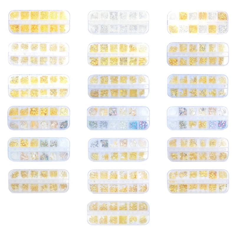 

12 Grids Mixed Glitter Metal Nail Art Decoration Epoxy Resin Filling Material Jewelry DIY Crafts Filler