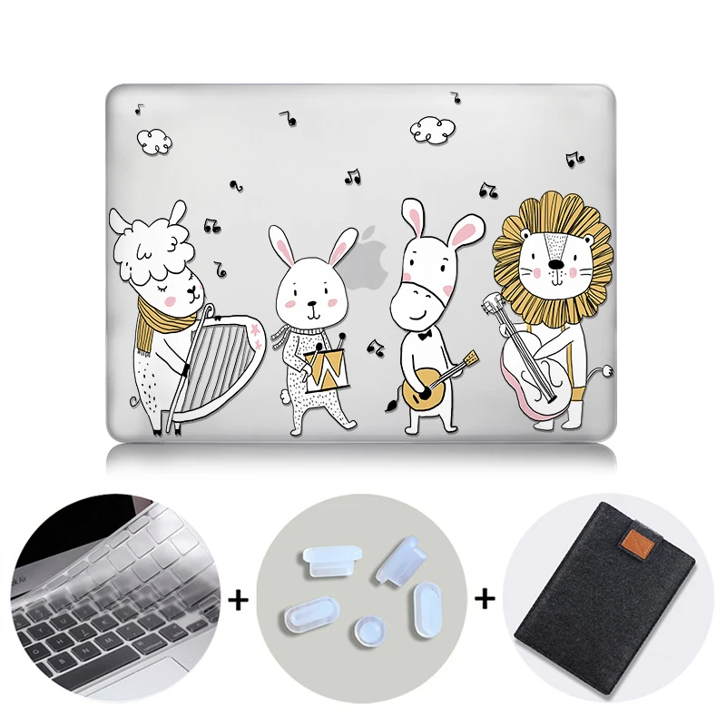 MTT милый мультяшный чехол для macbook air Pro retina 11 12 13 15 Touch Bar Кристальный жесткий чехол для macbook air 13 дюймов чехол для ноутбука - Цвет: MB02