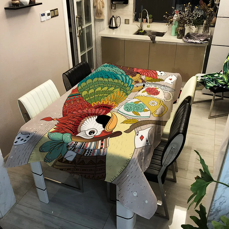 

Printed animal pattern washable decorative household waterproof tablecloth