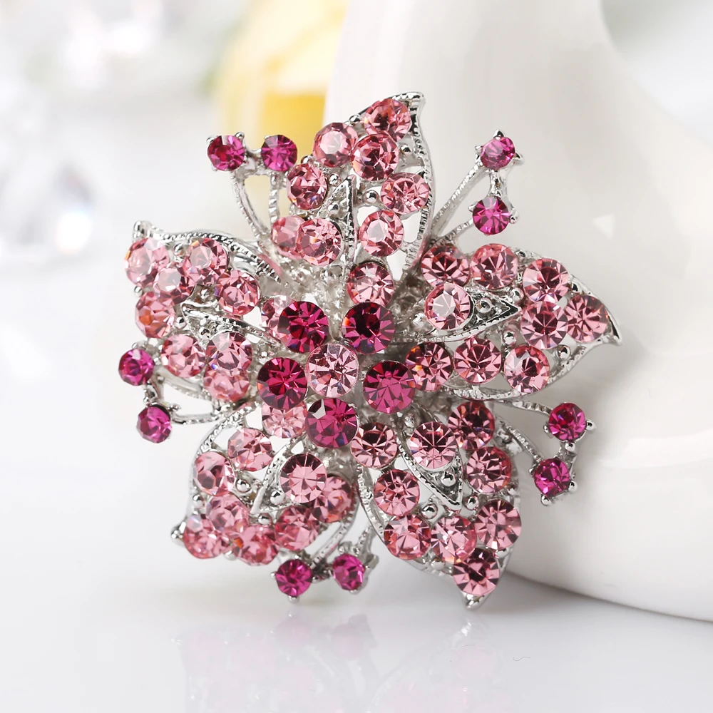 Очаровательный цветок высокое качество стразы броши для женщин и девочек брошь