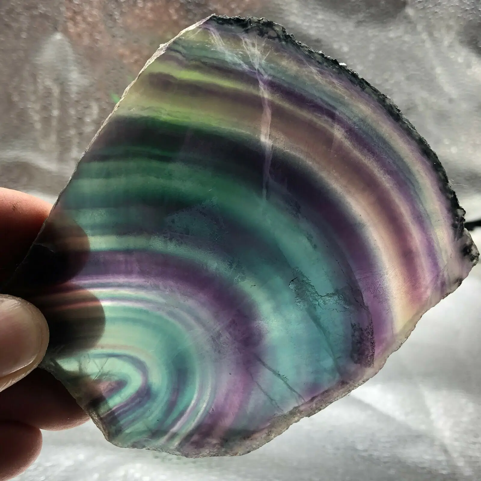 

Natural fluorite crystal colorful striped fluorite rainbow quartz jewelry stone ornaments crystal original for gifts