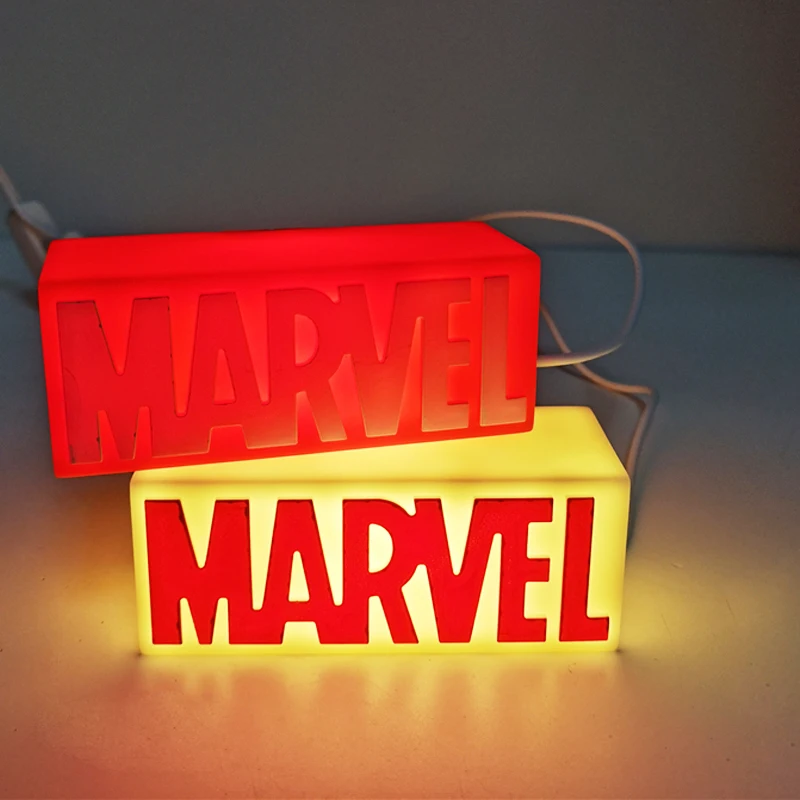 Светодиодный ночник с логотипом Marvel настольная лампа Мстители USB прикроватная