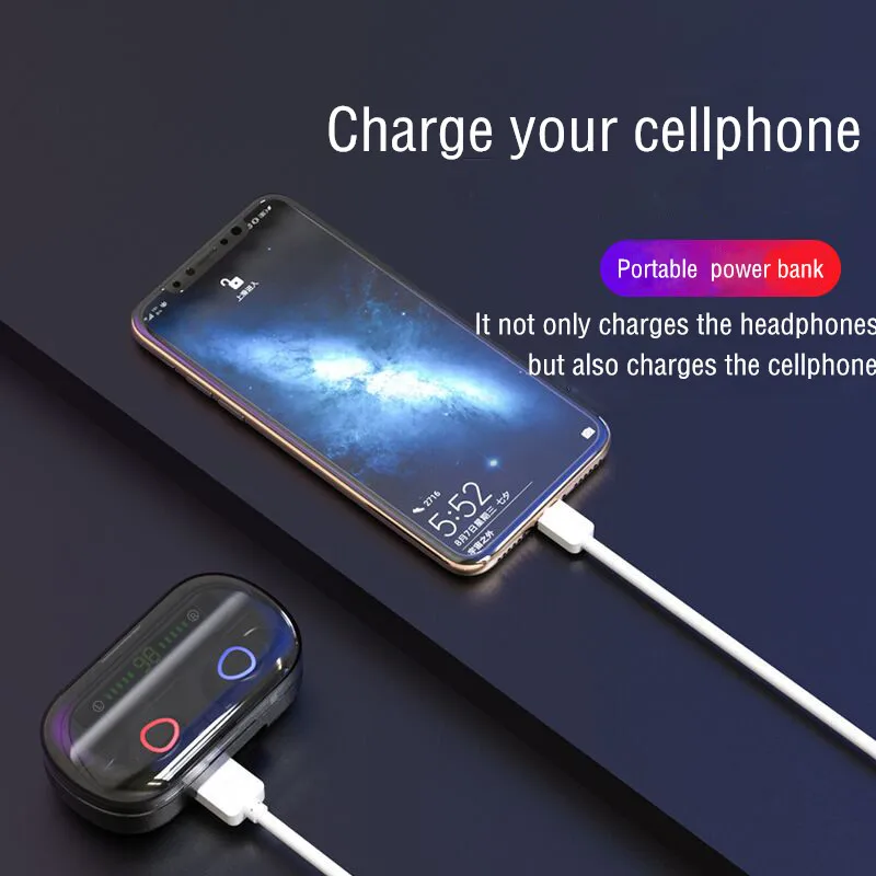 TWS наушники со светодиодным дисплеем питания Bluetooth 5 0 беспроводные спортивные с