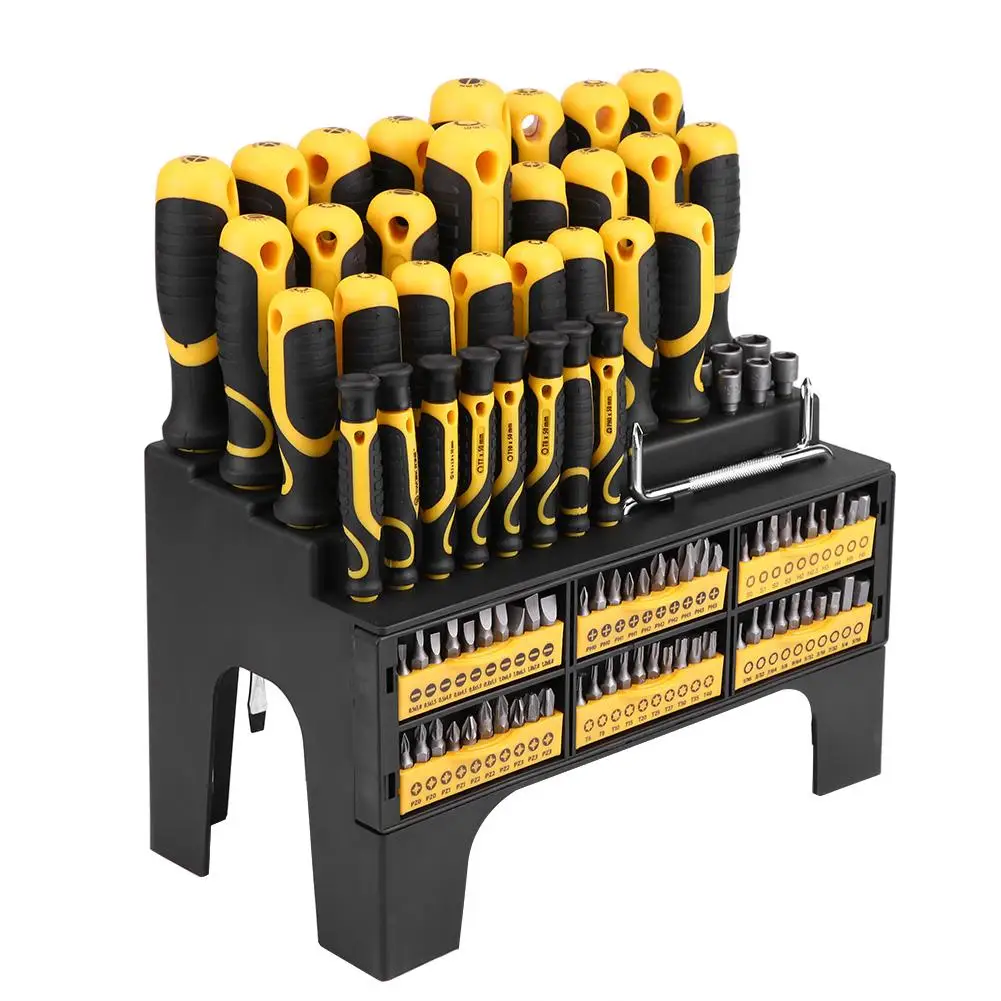 Зарубежные 100 шт. механические магнитные и биты гайки набор инструментов для