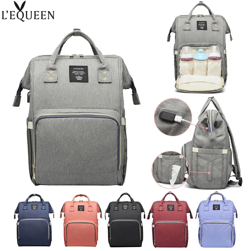 LEQUEEN сумка для новорожденных USB детских подгузников мам путешествий беременных