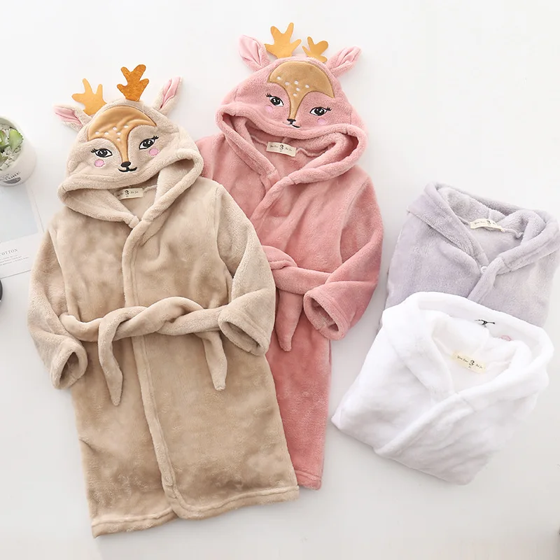 

Flannel Pyjamas Winter Kids Bathrobe Loungewear Boys Clothes Cartoon Children Robe Long Sleeve Teenagers Baby Girls Sleepwear