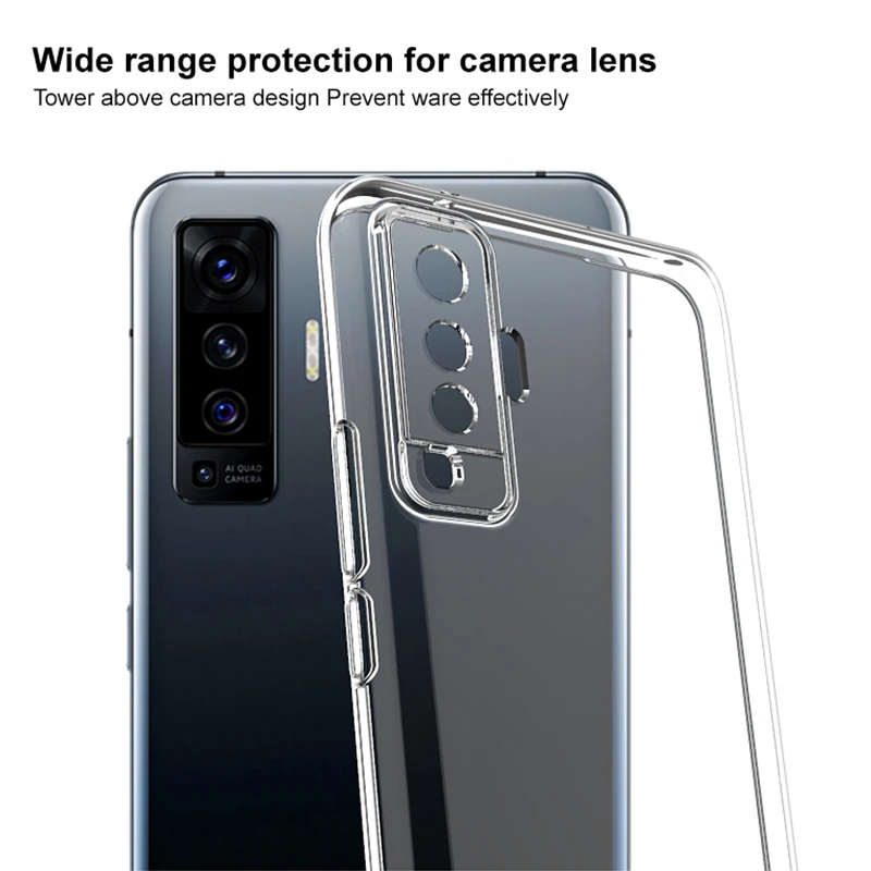 Чехол для телефона Full Protection Silicone Clear для VIVO X50 E X51 Pro Plus X50E X50Pro Pro+ 5G Soft Transparent Ultra Thin Back Cover.