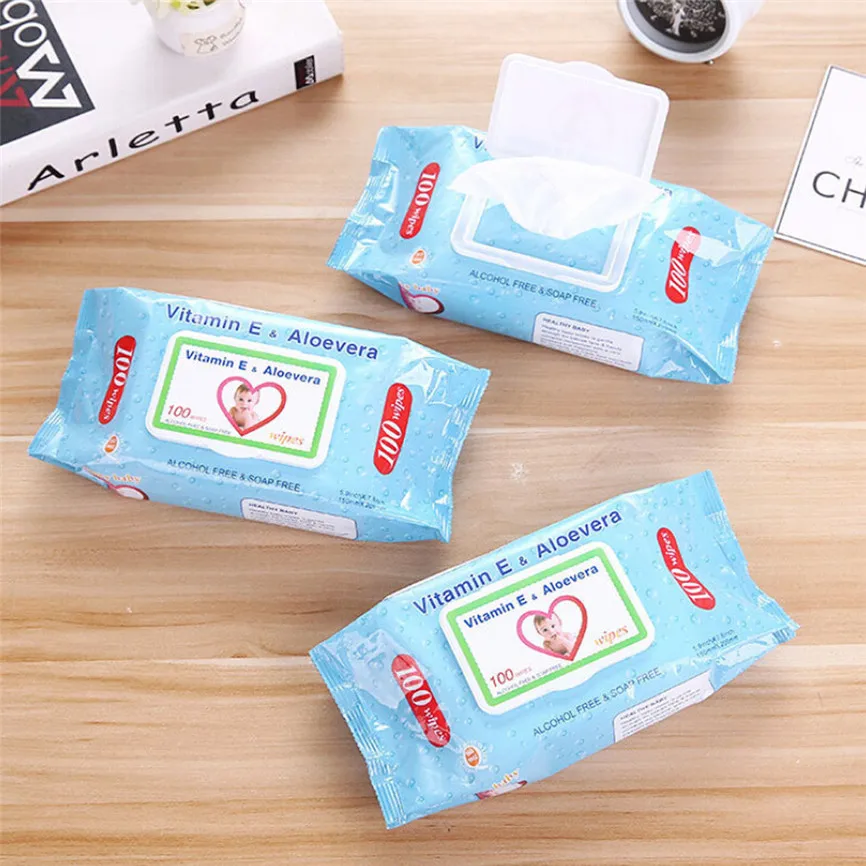 Влажные полотенца с витамином Е 100 чистые нетканые ткани для кормления без запаха
