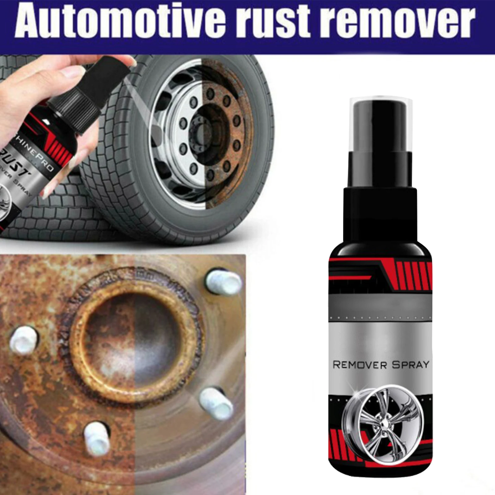 

50/100ml Car Rust Remover Spray Metal Surface Chrome Paint Multi-Purpose Car Maintenance Iron Powder Cleaning Super Rust Remover