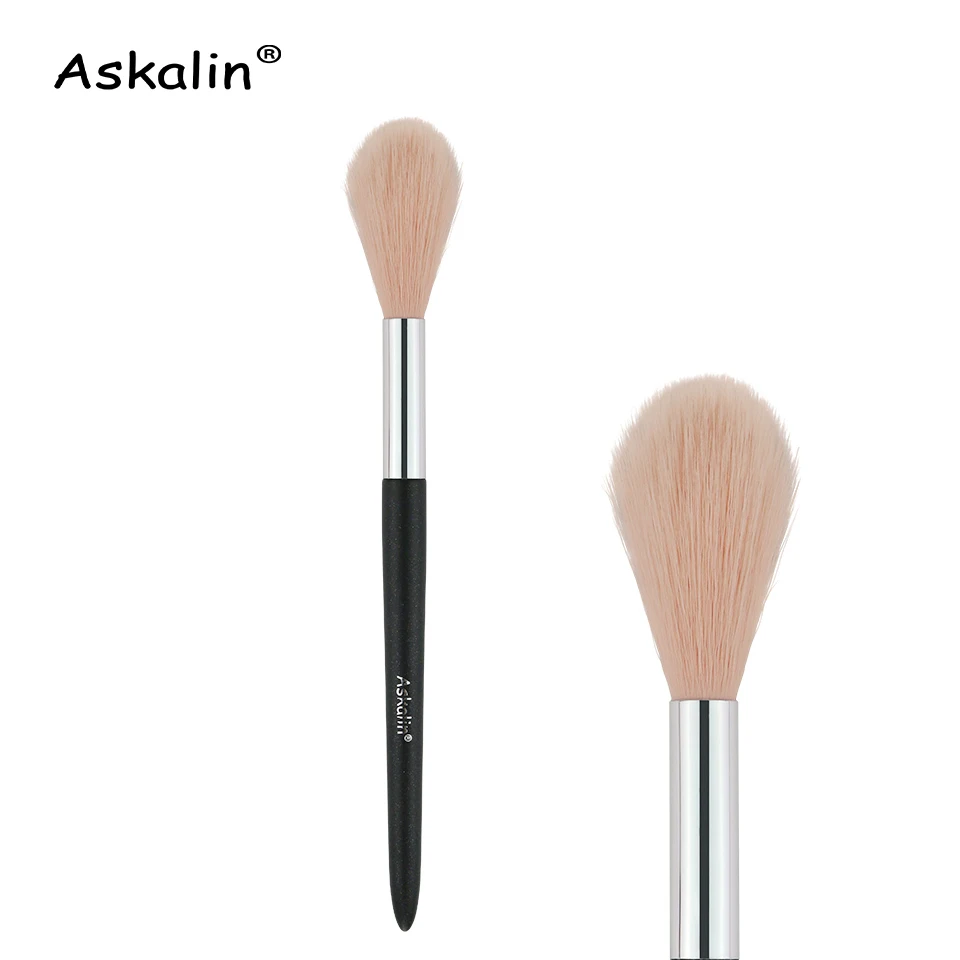 Askalin 1 шт., Профессиональная Кисть для макияжа, нано Шерстяное волокно, румяна, матовая черная ручка, пушистые розовые волосы, кисть для путешествий - Handle Color: AL06