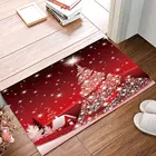 коврик входной двери Коврик для входной двери, подходит для комнатных ковриков для входной двери, нескользящий коврик для двери с крутой звездой, коврик, Рождественская елка, с узором в виде Красного дома