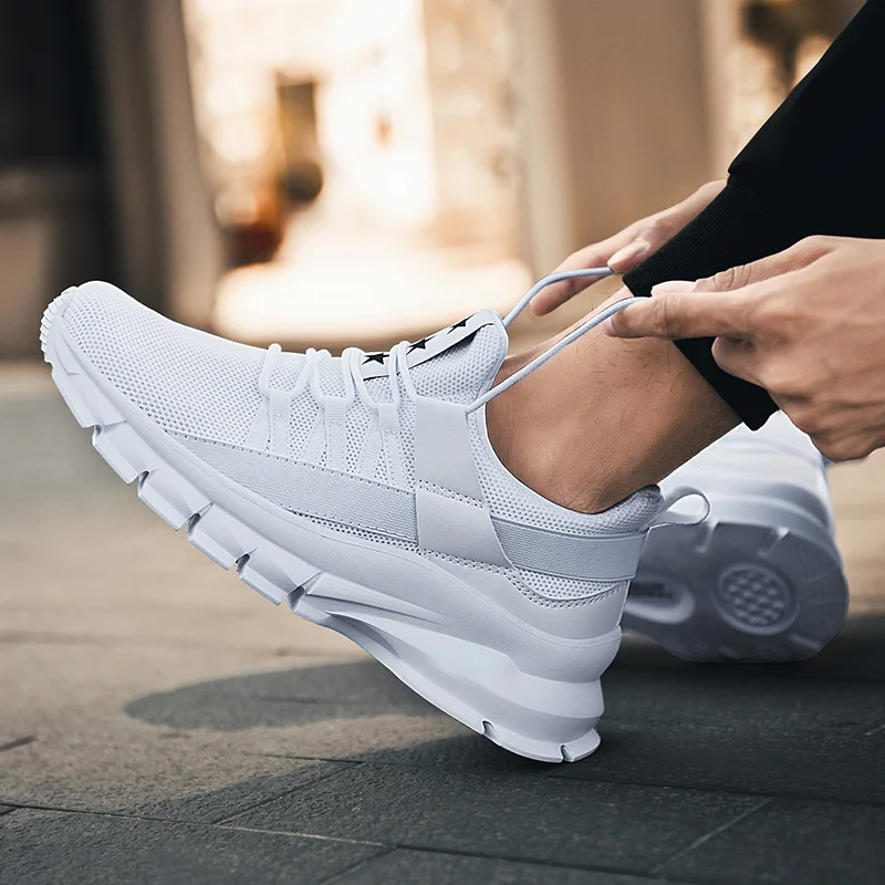 

Hot 2020 Men's Casual Shoes Lace-up Lightweight Men Shoes Air Mesh Outdoor Sports Shoes Flat Shoes Chaussure Homme Large Size 47