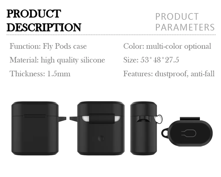 3 шт. аксессуары для huawei Honor FlyPods Fly Pods Pro защитный чехол s для Freebuds 2 Pro металлический крючок и веревка и зарядный чехол