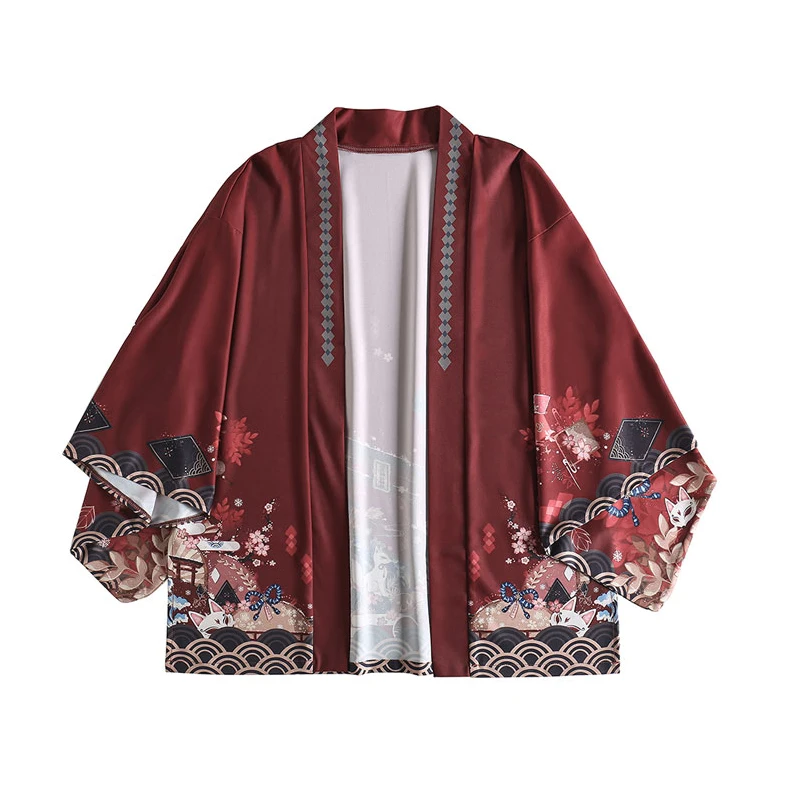 Женское кимоно с принтом Модный японский кардиган в стиле Харадзюку уличная