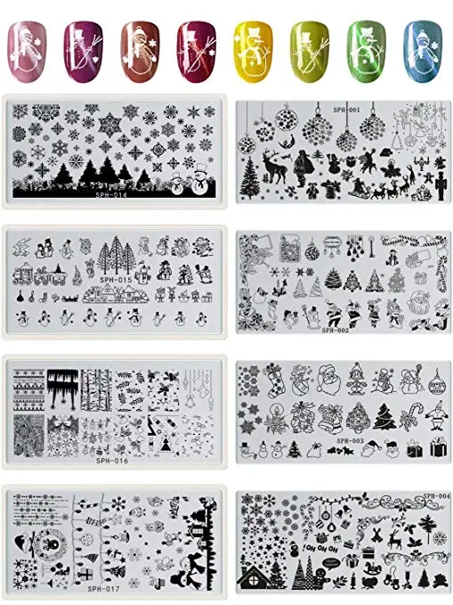 27 видов рождественский шаблон для стемпинга нейл арта Рождественский Санта